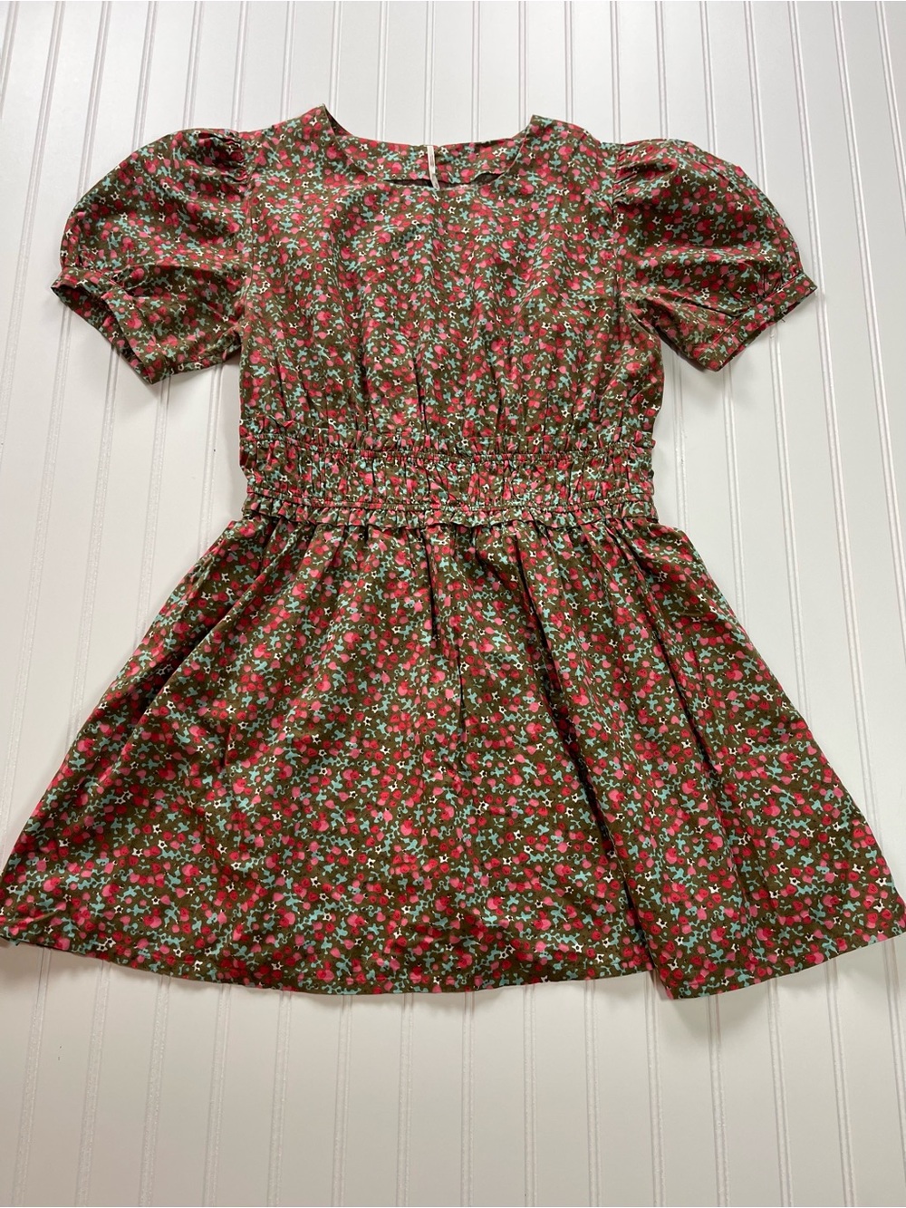 Free People Pennie Mini Dress in Brown Floral Combo - Size Large - Picture 3 of 9